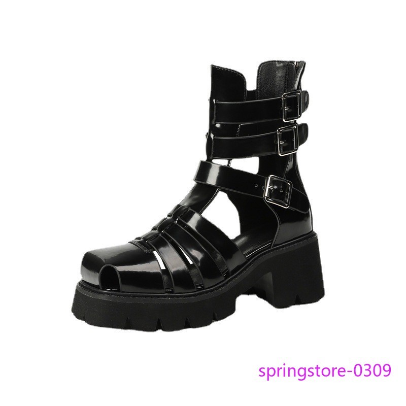 Women’s Shoes Roman Gladiator Summer Ankle Short Boots Platform Mid Heel Sandals