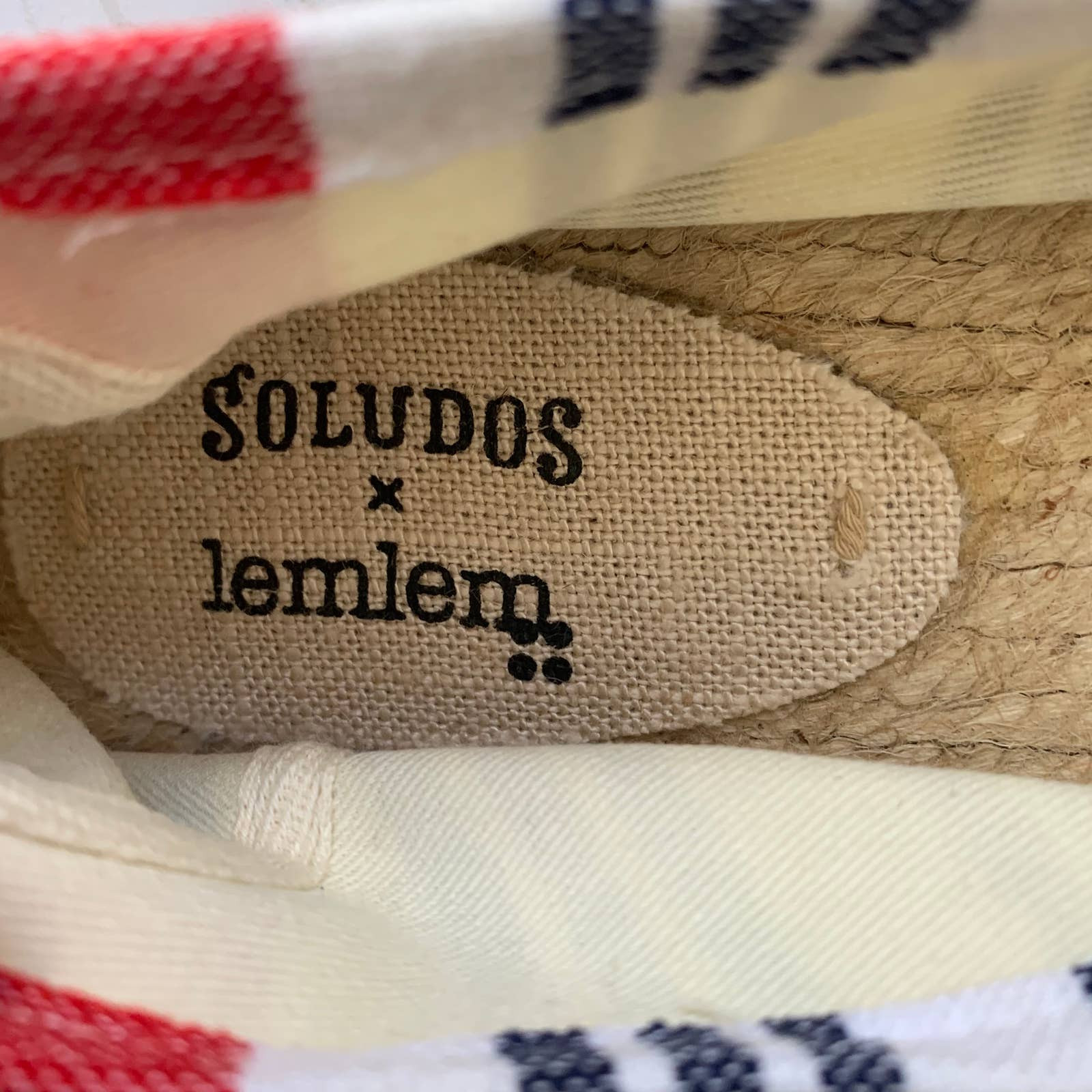 NEW Soludos x Lem Lem Espadrille Comfort Slip-On Shoes in White/Cherry Red