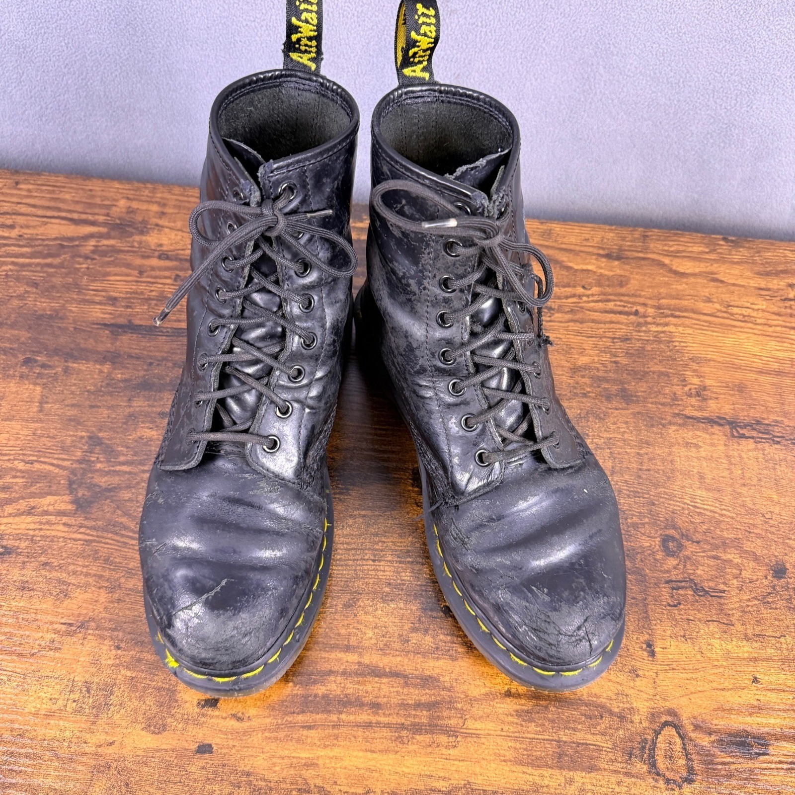 VTG Dr. Martens Boots 1460 Womens 10 Combat Distressed Y2k Goth Punk Grunge