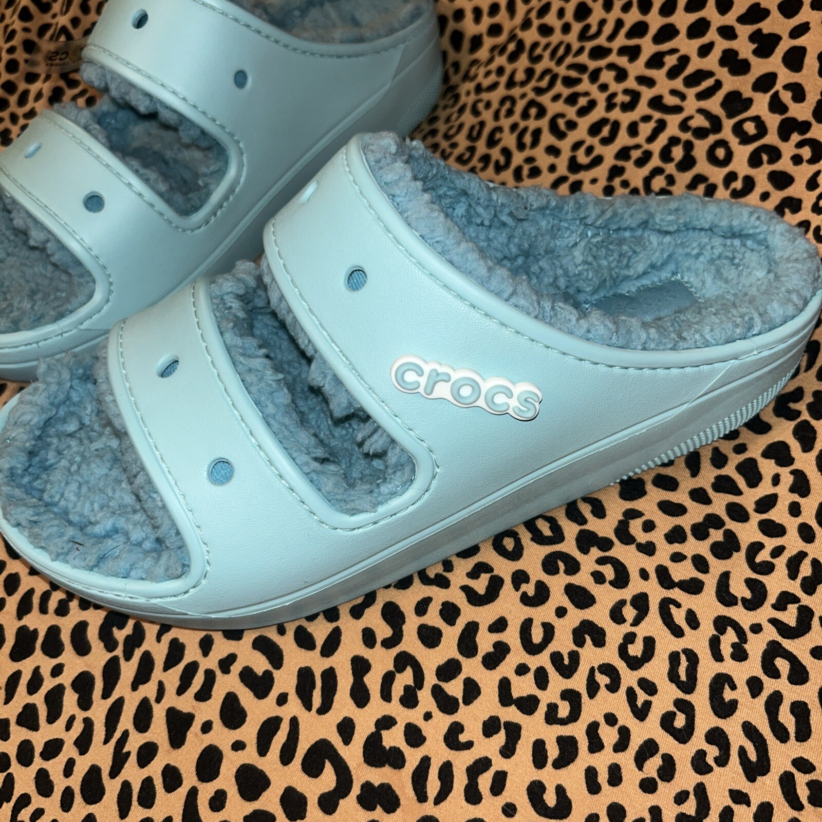 Crocs Slides Women’s 10 Men’s 8 Fleece Lined Lightweight Slip-on Sandals Jibbit