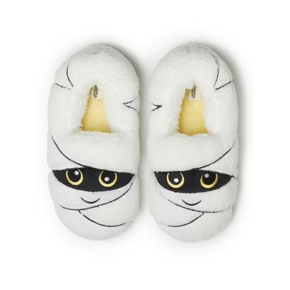Dearfoams Cozy Comfort Halloween Mummy Closed Back Slippers (W 11-12 / M 9-10)