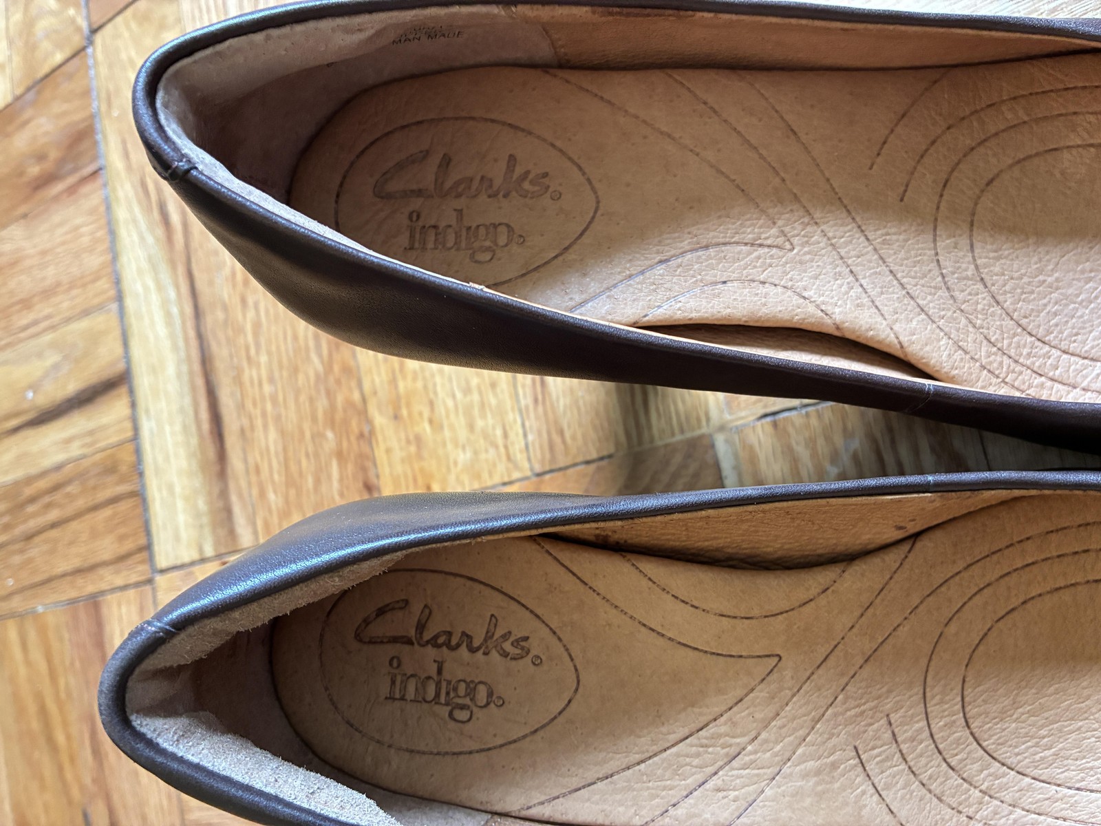 Clarks Shoes Womens 7 Brown Leather Indigo Round Toe Cone Heel Pumps Comfort