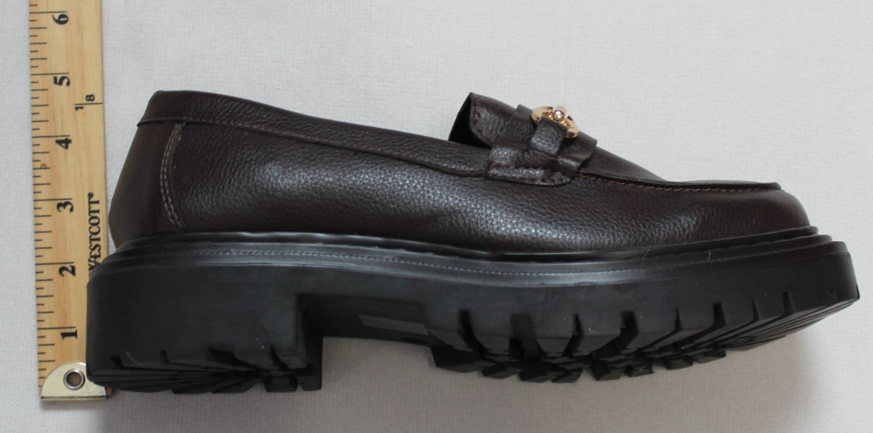 Secret Celebrity Chunky Platform Y2K Shoes Women’s Size 8 Brown Brass Chain NWOT