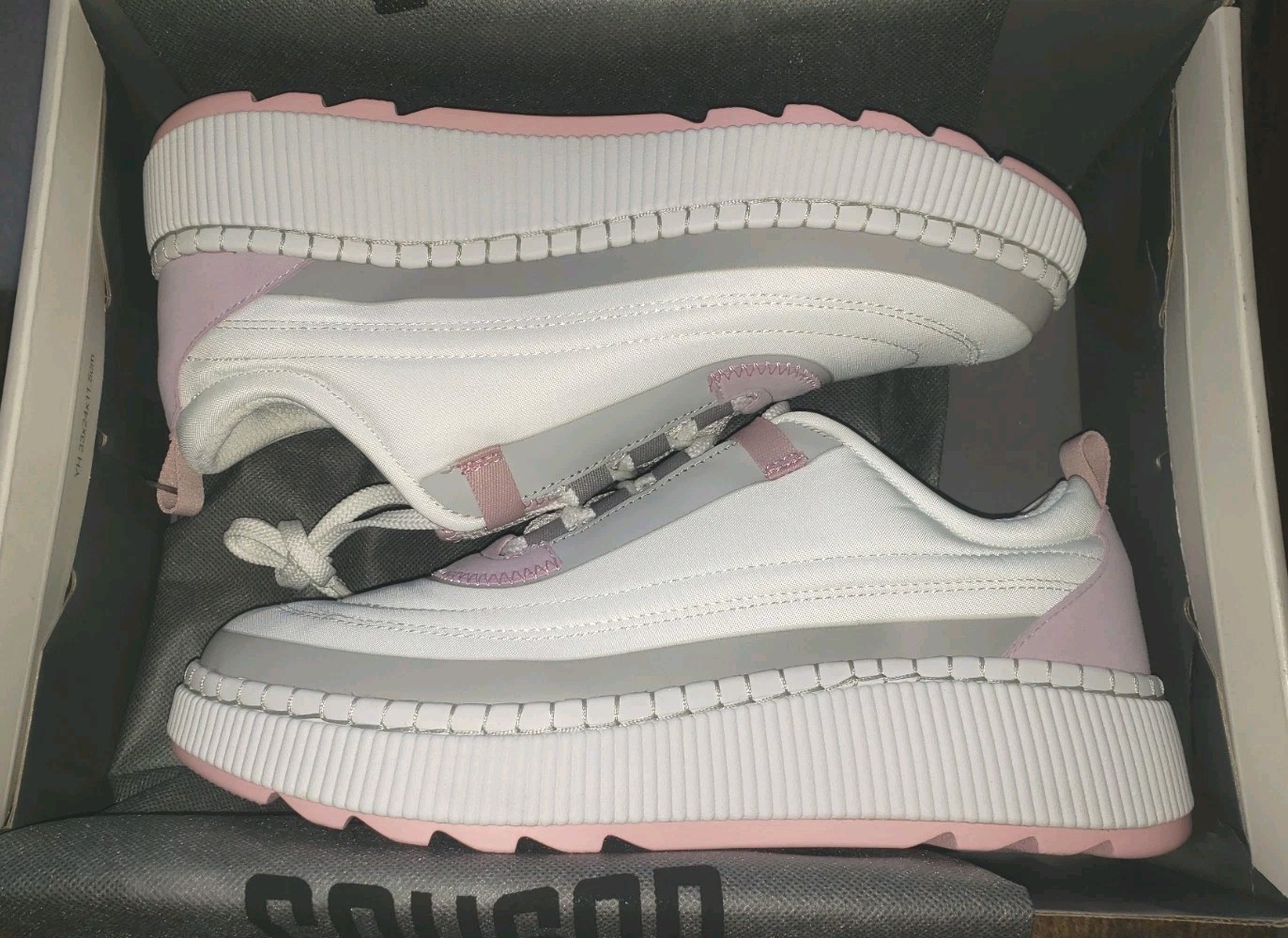 NEW Wmn’s SZ 10, COUGAR Sayah Shoes WHITE / LAVENDER Platform Sneaker. 229864