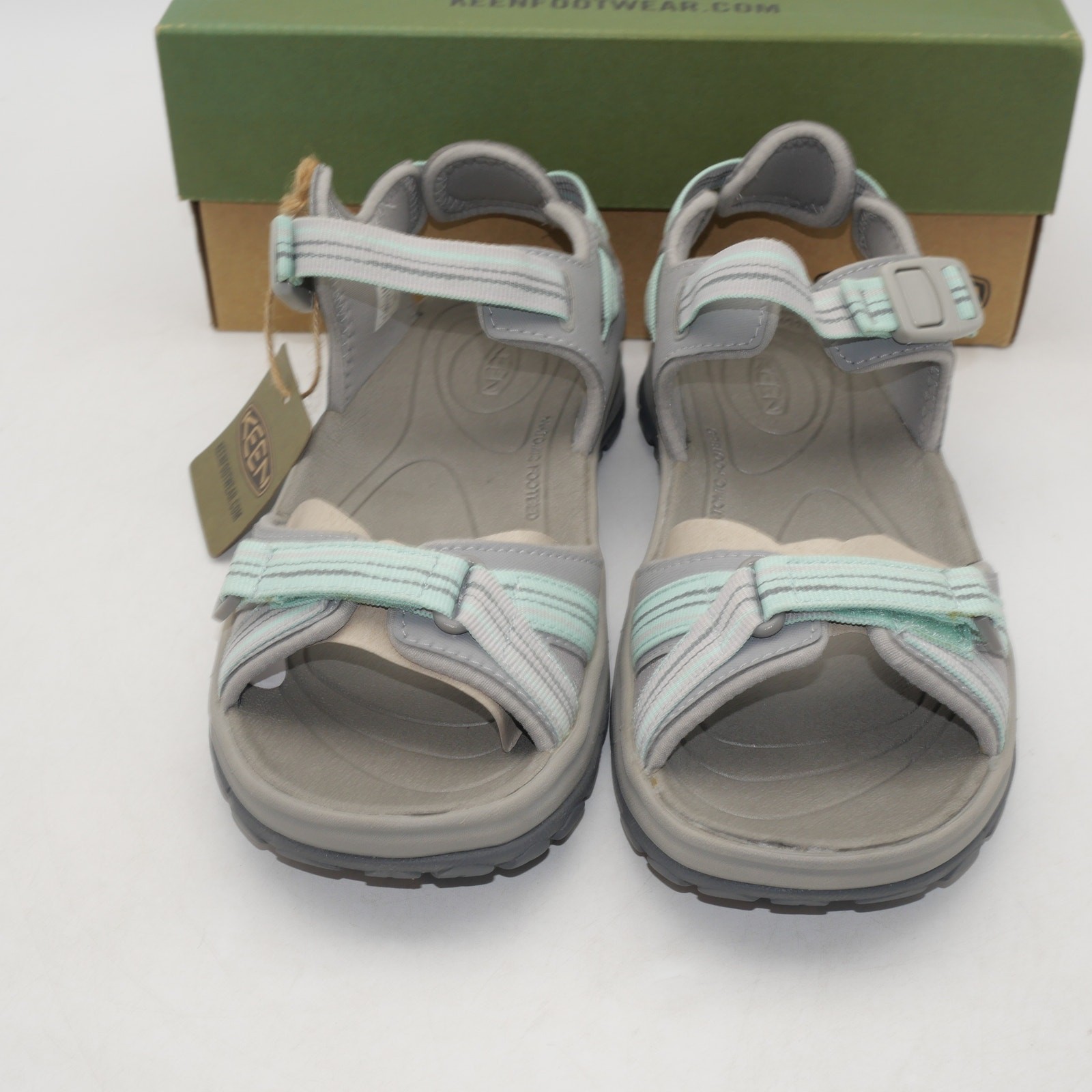 NEW KEEN Women’s 6 Terradora II Open Toe Post Sandals Gray Teal Green