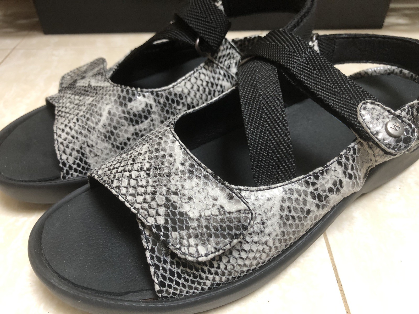 Wolky Lisse Comfort Sandals Black Multi Color Reptile EU 43 US 12 Women’s