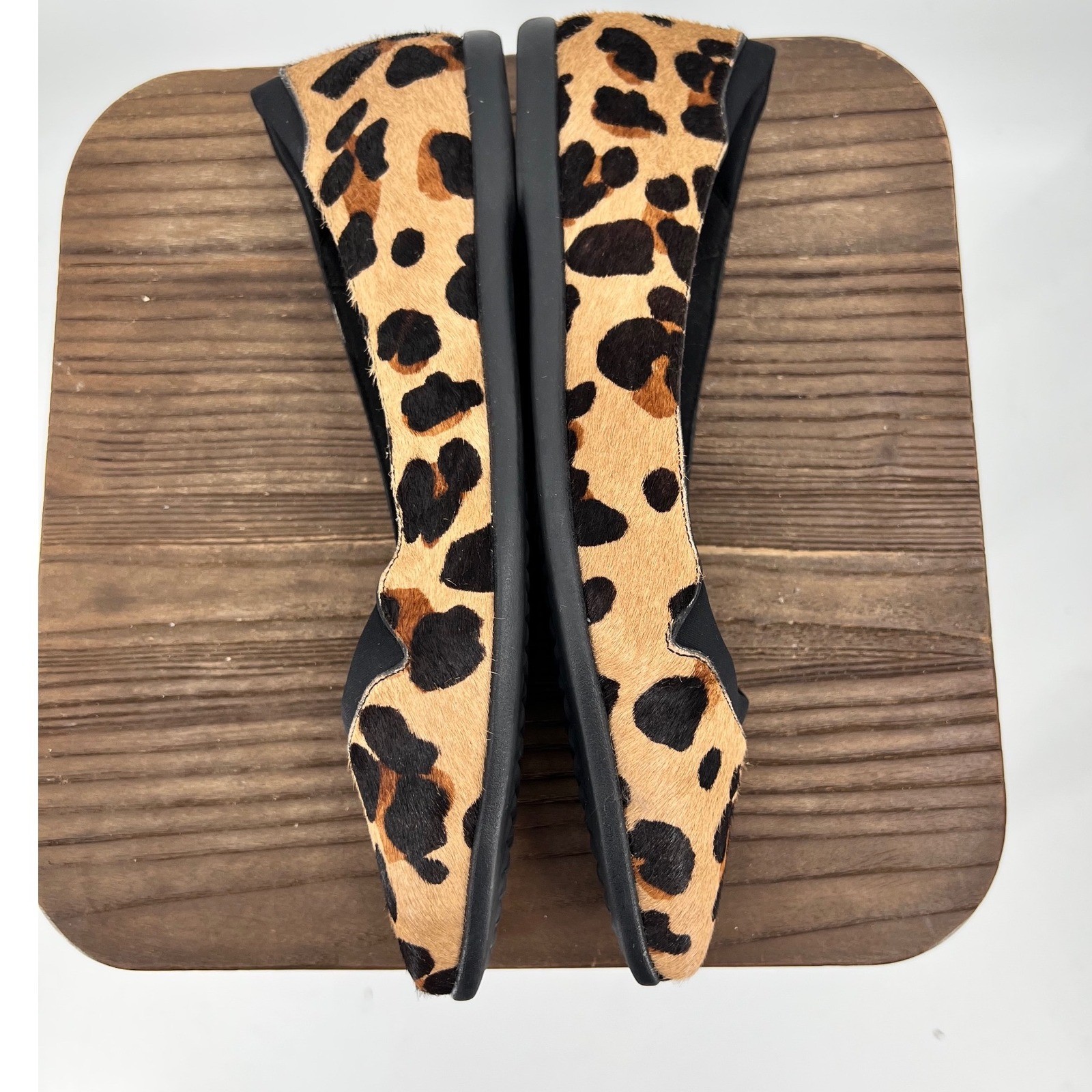 Cole Haan Grand Ambition Leopard Calf Hair Flats Women’s 9.5 B Real Fur