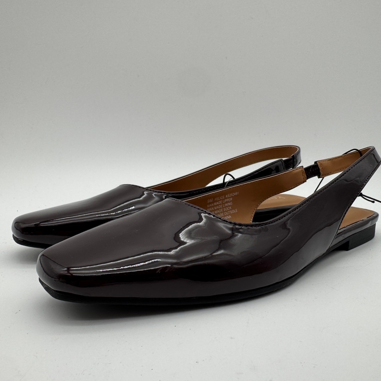 Kensie Women’s Size 9 Red Felice Slingback Flats Patent Shoes