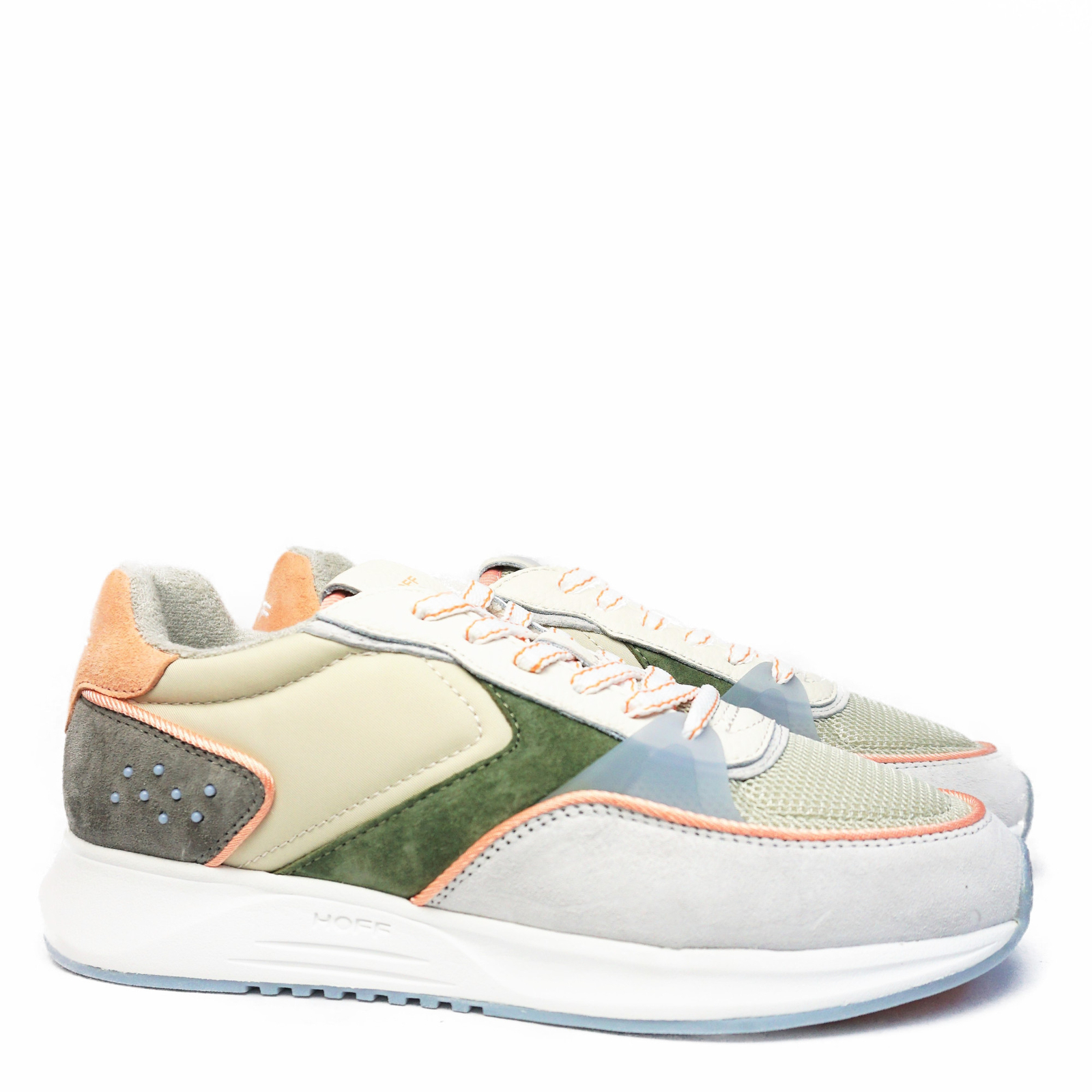 THE HOFF PILSEN WOMEN’S SNEAKER IN LEATHER AND FABRIC WITH REMOVABLE FOOTBED GRE