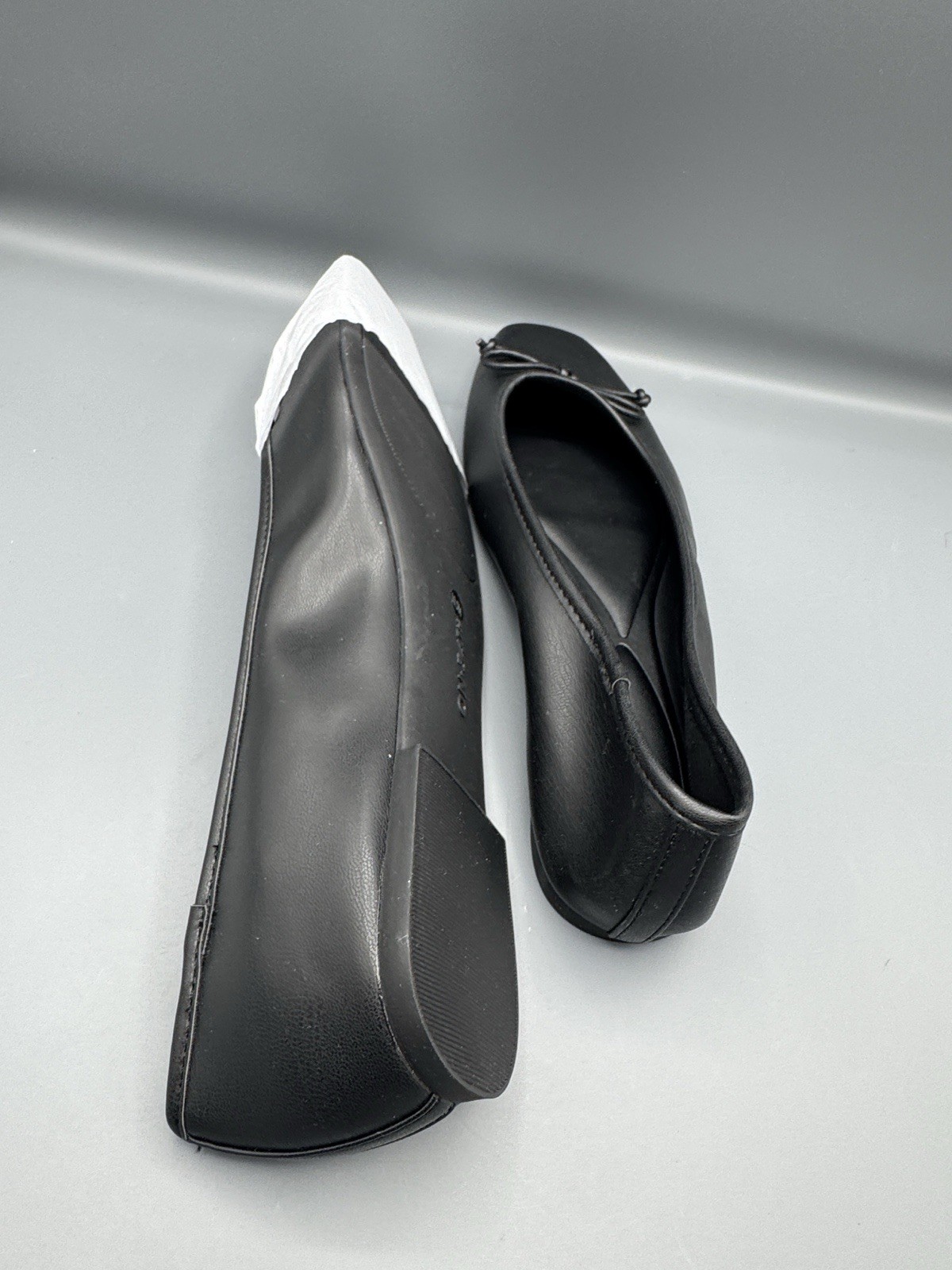 On 34th Naomie Ballet Flats for Women, Black Smooth Size 10.5