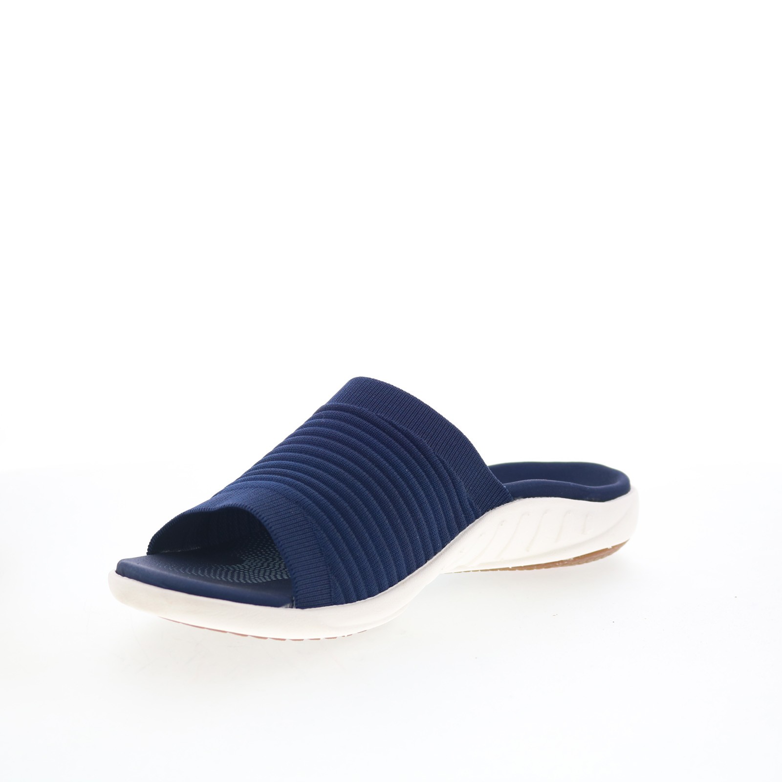 Spenco Astoria Slide SP1016PBL Womens Blue Canvas Slides Sandals Shoes