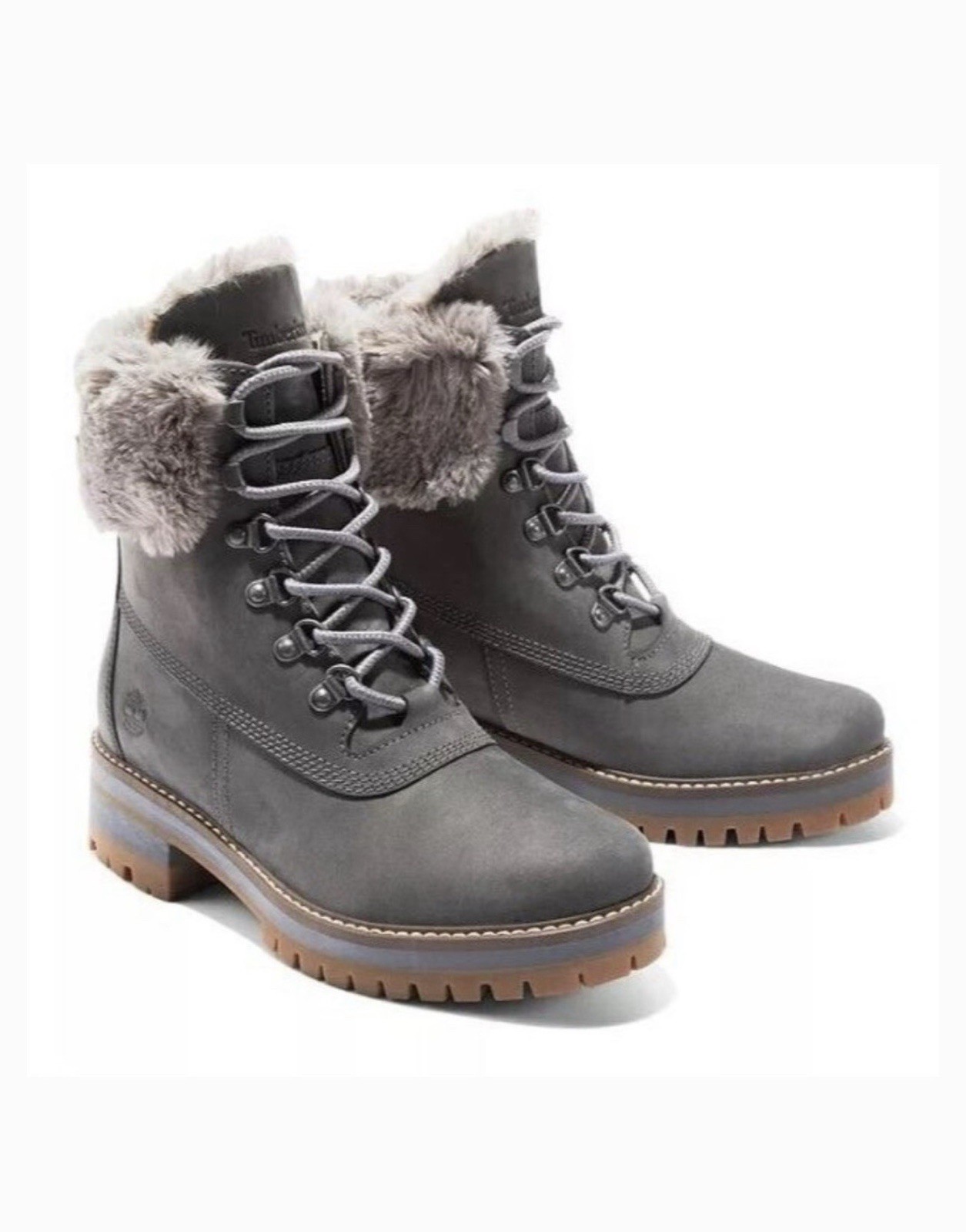 Timberland Courmay Valley 6 In WP Sherling Boot Medium Grey Nubuck Women’s 6.5