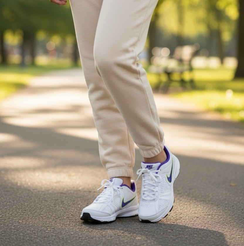 Nike T-Lite XI Athletic Shoes Women’s Size 6 White Purple Leather New No Box