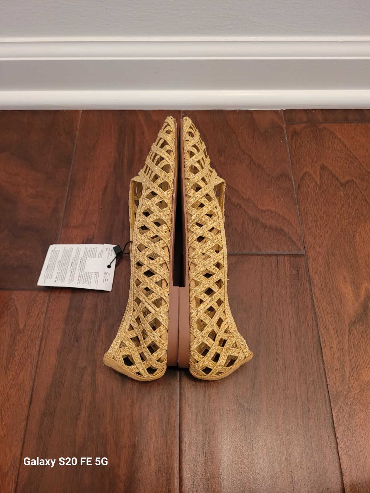 NWT Mango MNG Women’s Mesh Gold Ballet Flats EU 37 US Size 6.5