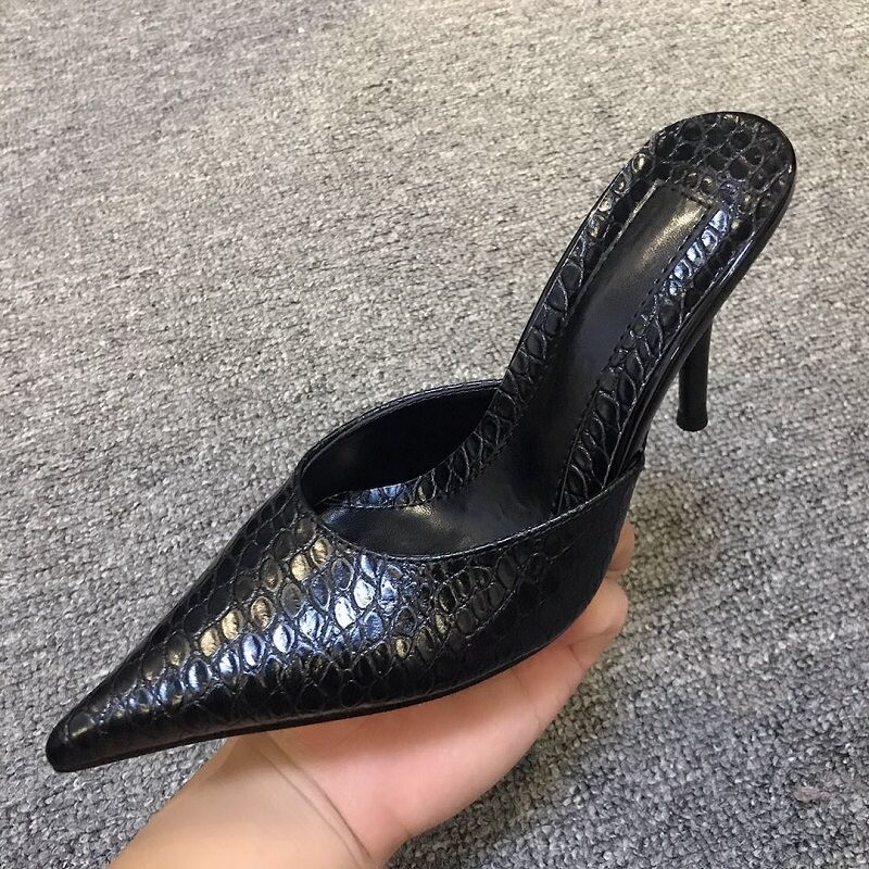 Womens Leather Dress Formal Wedding Slipper Leather Pointy Toe Sandals Shoes New