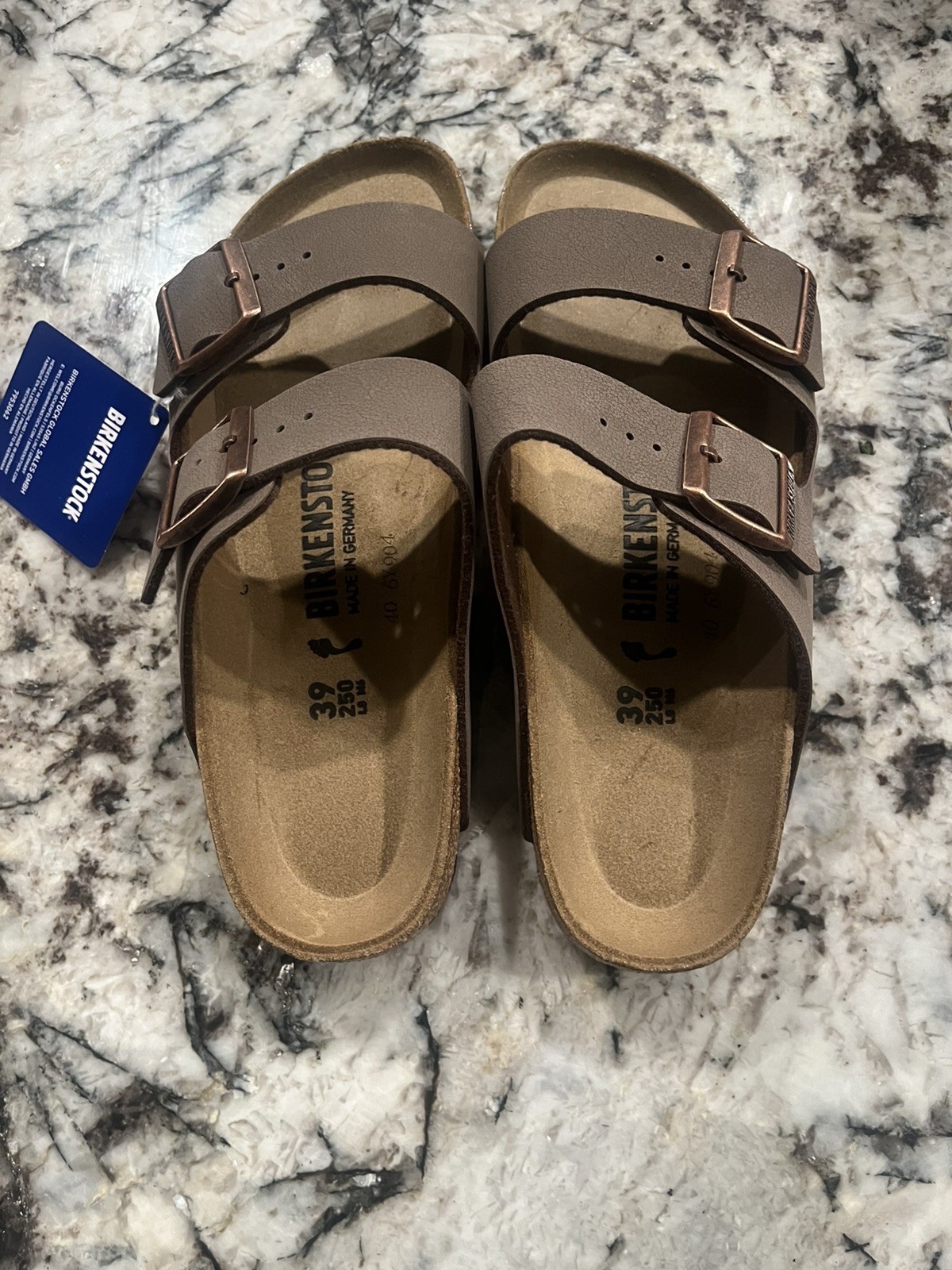 Birkenstock Arizona Mocha Birkibuc Women’s Sandals, Size 39- Brown