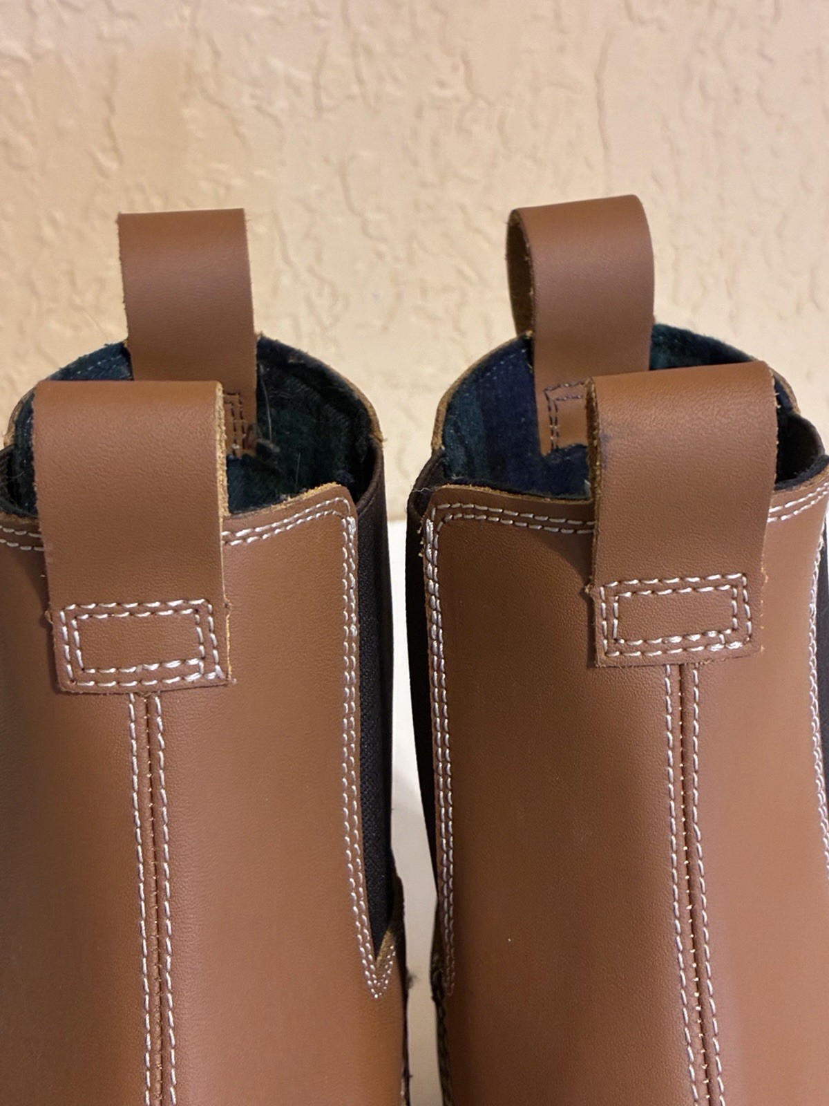 Lands’ End Duck Boots Women’s Size 8.5B Flannel Lined Chelsea Rain Preppy