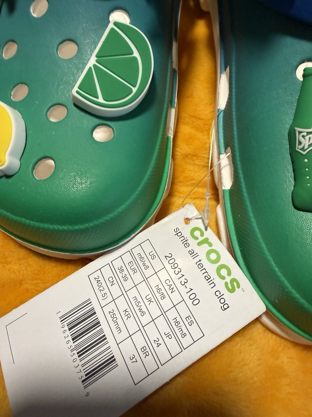 NWT CROCS SPRITE All-Terrain Clogs Green/Blue Lemon Women’s 8 Men’s 6