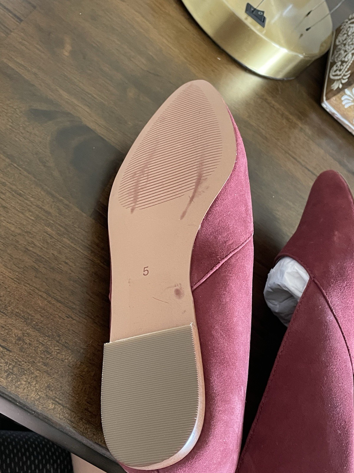 Madewell The Lizbeth Pointy Flats Women 5 Shoes Suede Leather Burgundy Slip On