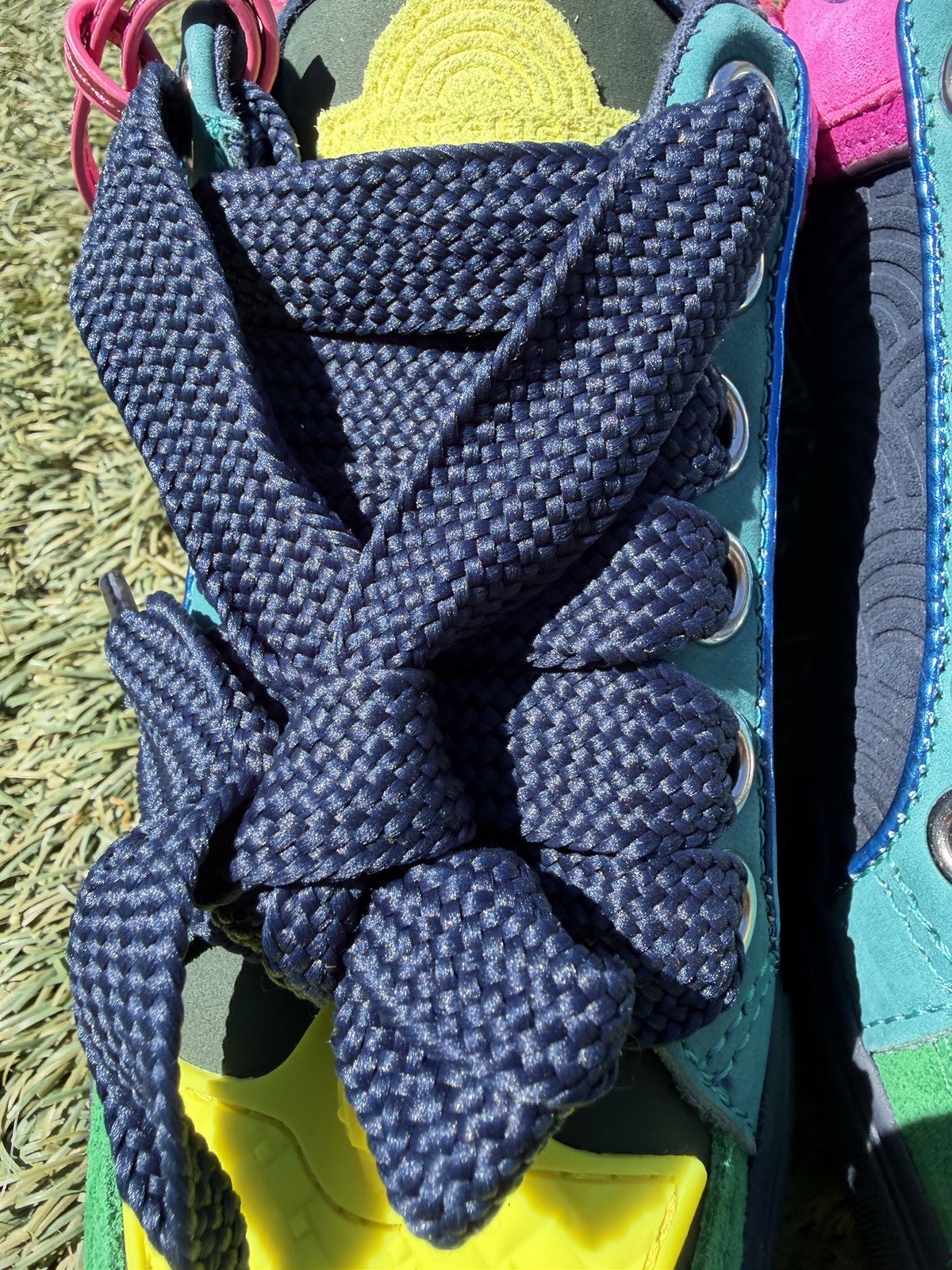 Kurt Geiger London Southbank Tag sneakers Vibrant Color Suede W Charm Size 38.5