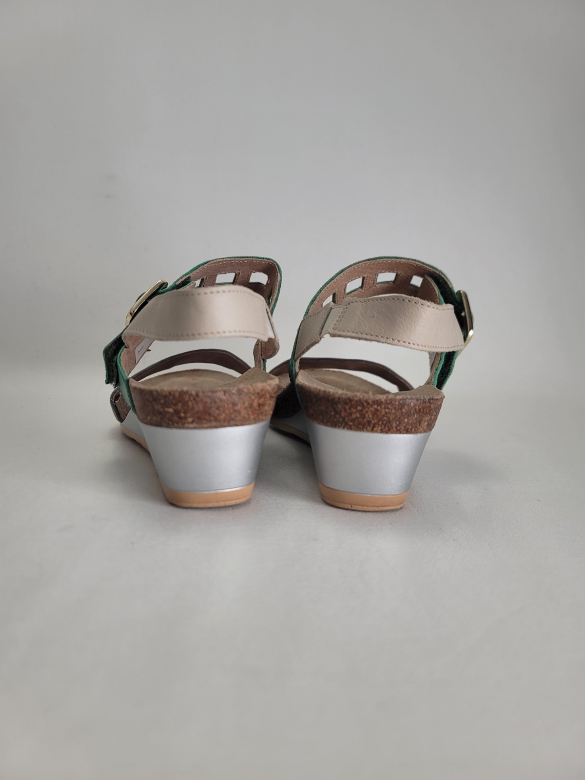 Naot Dynasty Wedge Sandal Womens Sz US 8 EU 38 Leather Memory Foam Footbed Cork