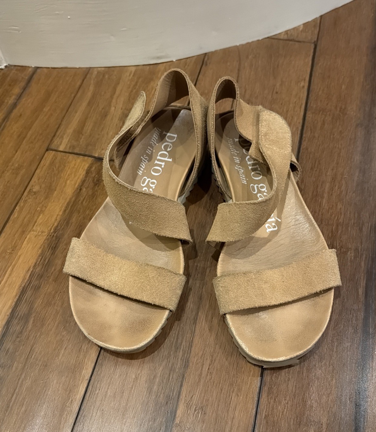 Cute Pedro Garcia JEDDA Suede Tan Sandals Size 37-US 7-7.5-VERY GOOD COND ($525)