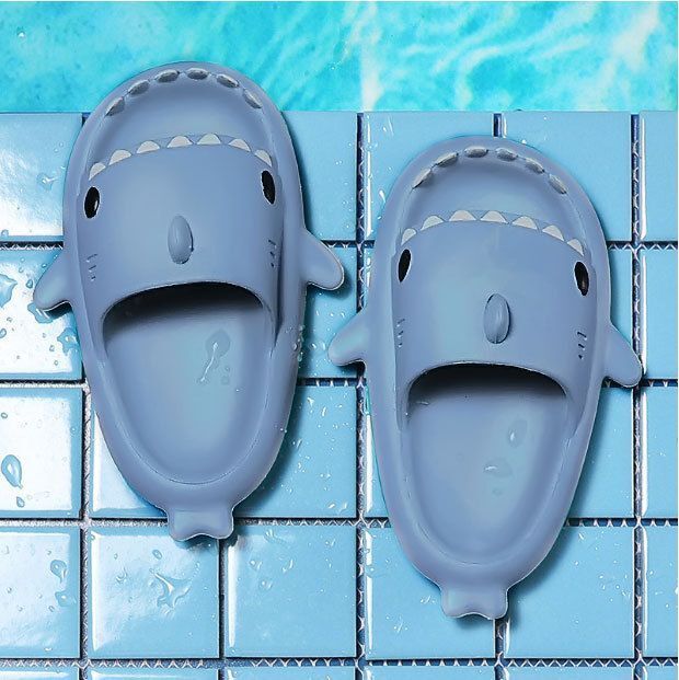 Kids Thick Sole Sharks Slippers Non-Slip In/Outdoor Sliders Sandals Shoes