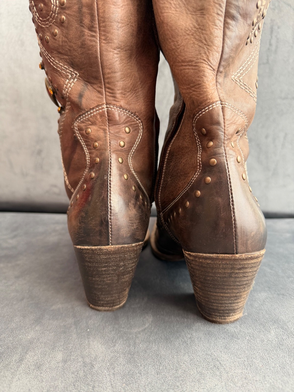 Navyboot Leather Cowboy Boots | Size EU 39 US 8.5 | Western Boho Style |