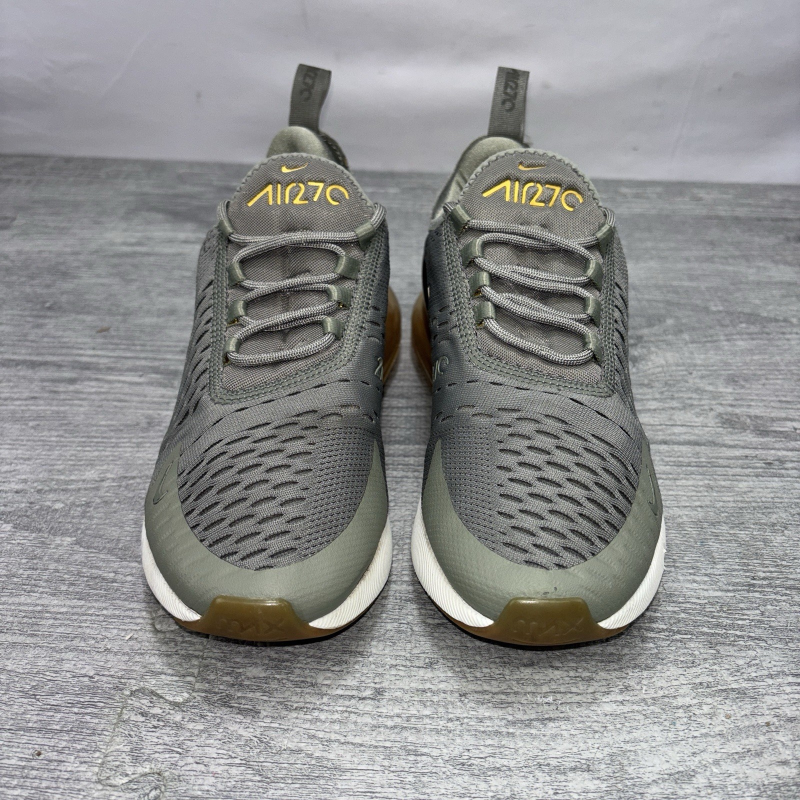 Nike Air Max 270 Womens Size 6.5 Dark Stucco Metallic Gold Sneakers AV8427-001