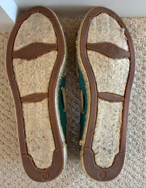 FRANCO SARTO Wells2 Women’s Turquoise Fabric Espadrilles Slip On Flats 6.5
