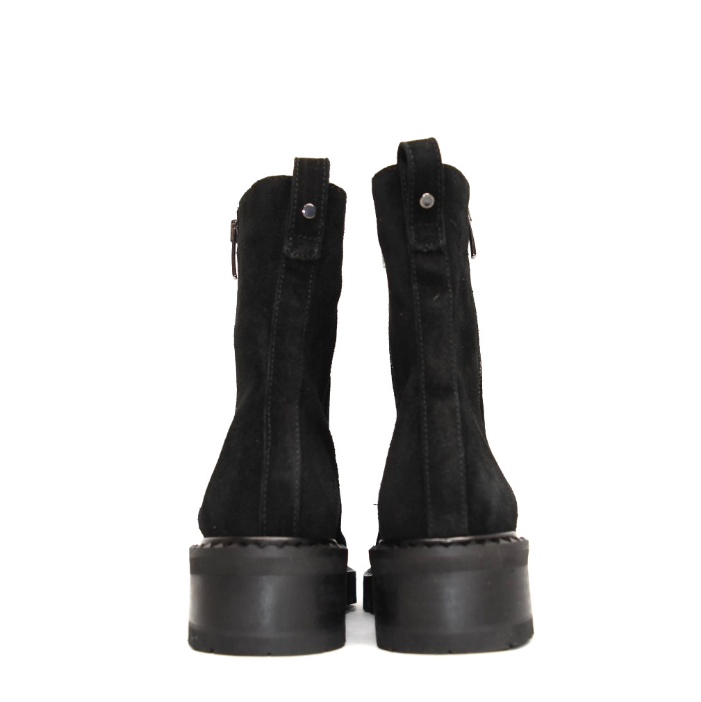 New! La Canadienne Crew Waterproof Suede Ankle Boots Black 8.5M DD546 Made Italy