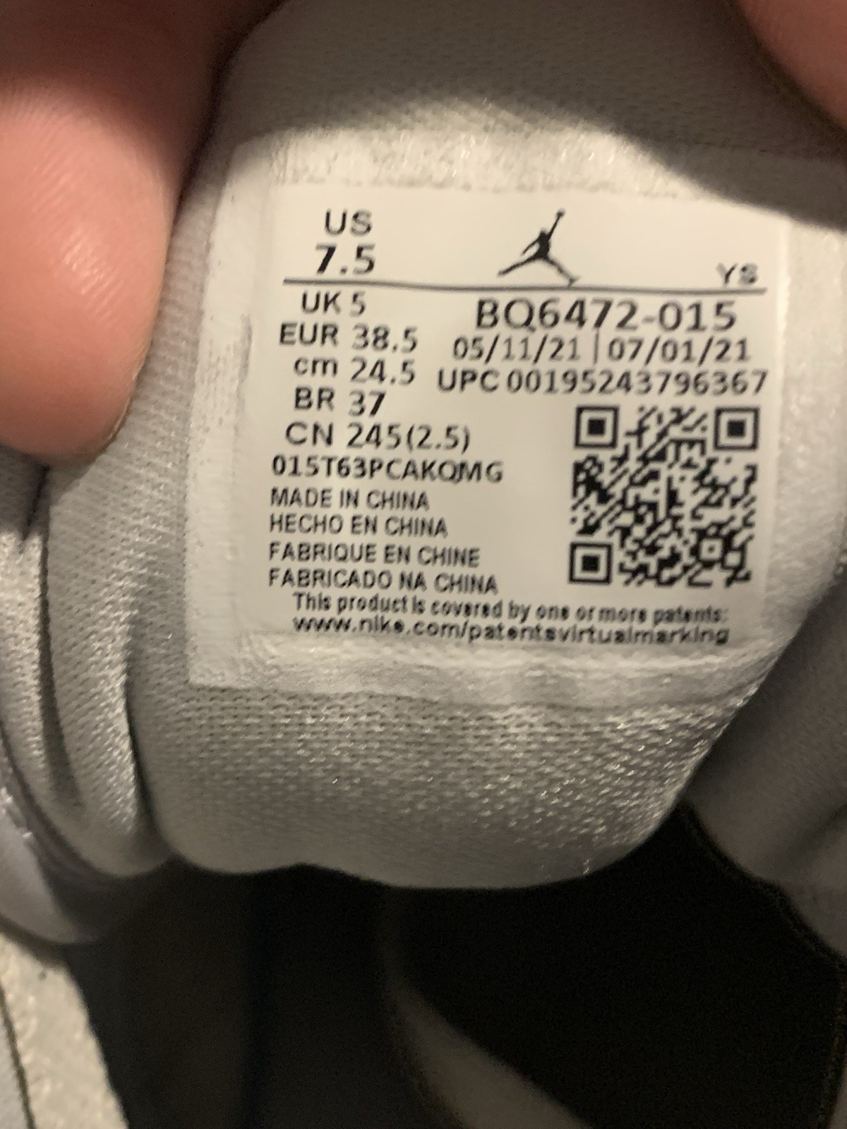 Air Jordan 1 Mid BQ6472-015 Mid Leather Light Smoke Grey (Women US 7.5)
