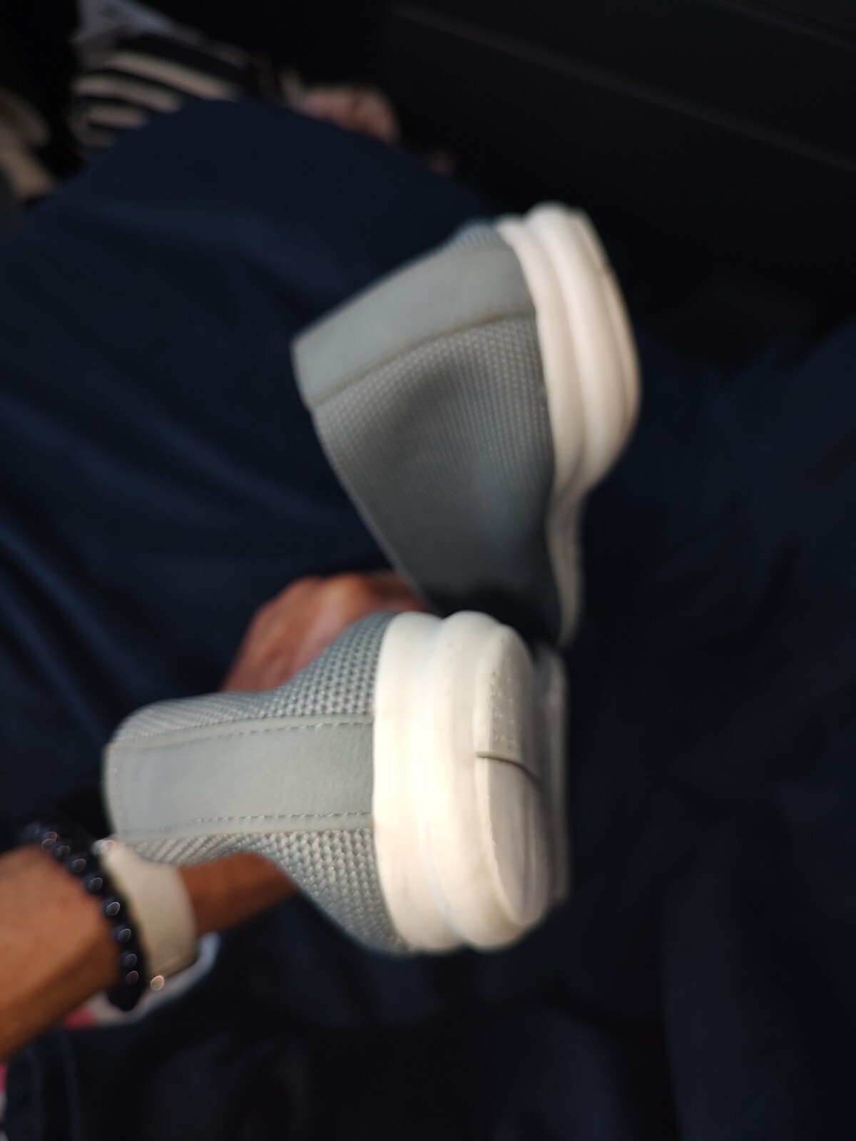 Andiamo Casper Knit Flats, Woven Slip-on Comfort Loafers Light Grey Casual Shoes