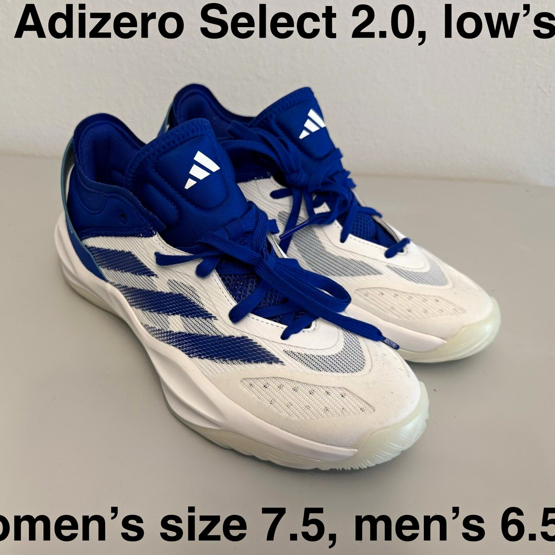 adidas Adizero Select 2.0 Low Top Lace-Up Athletic Sneaker White/Blue 2024