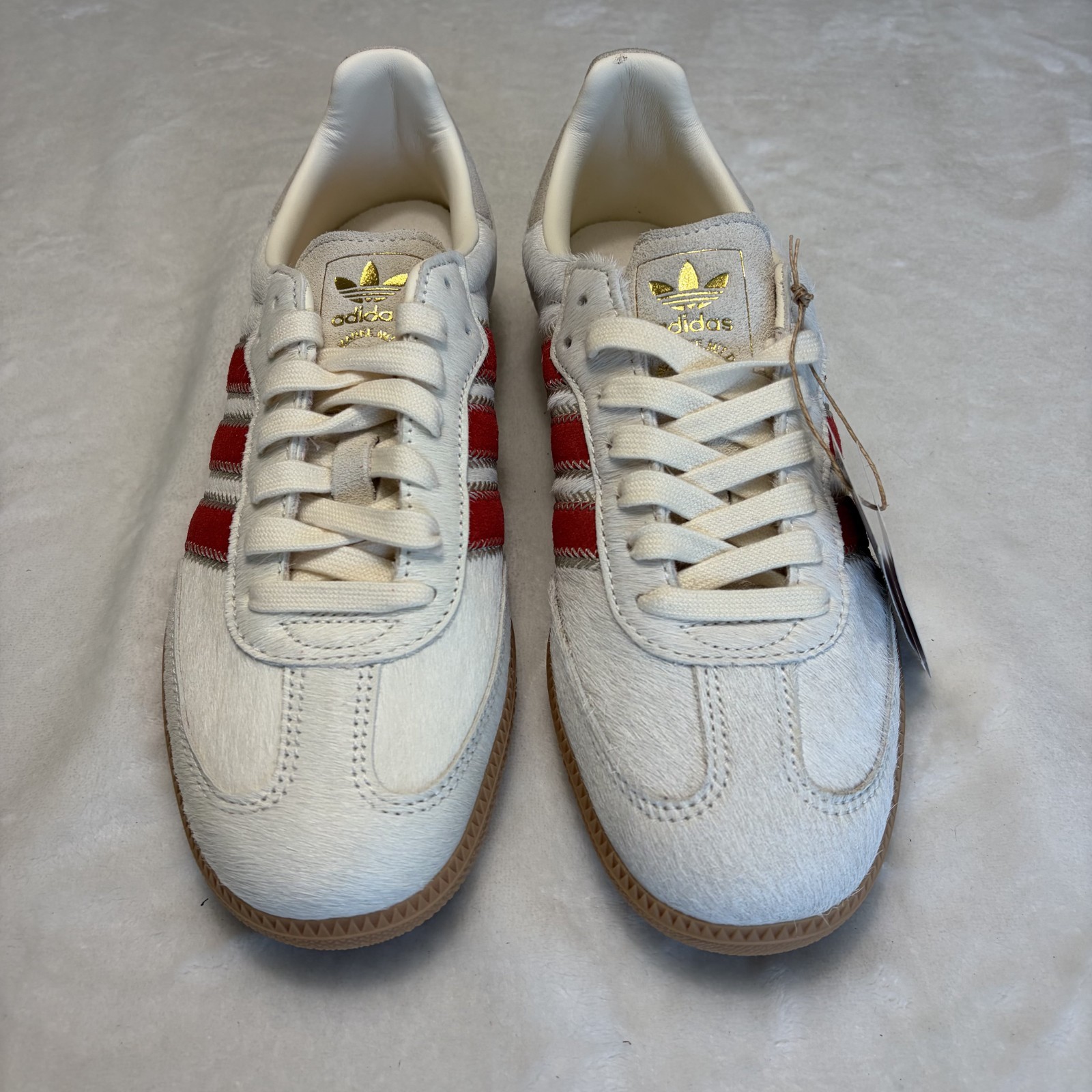 Adidas Samba OG Pony hair Beige/Cream White/Better Scarlet JS3935 – Womens 10.5