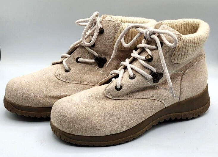 Wanderlust Ankle Boots Boston Winter T10459 Beige Suede Hiking Granolagirl 8.5 W