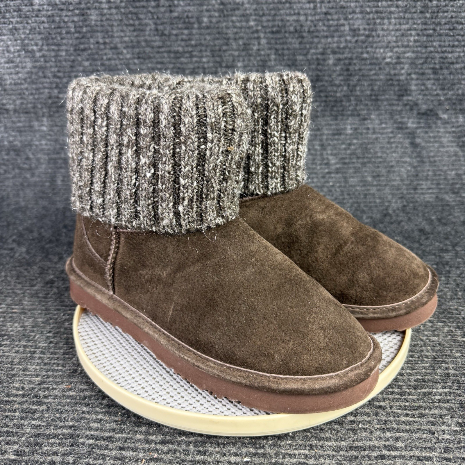 Lam Footwear Fur Lined Booties Size 6 Women’s Chocolate Brown Comfy Slippers