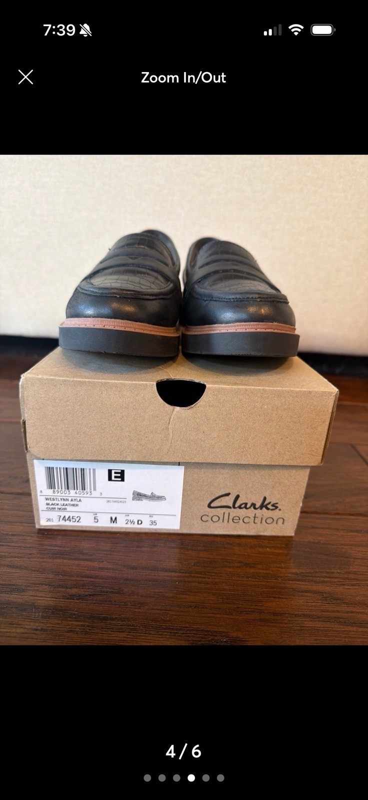 Clarks Westlynn Ayla Women’s Black Leather Slip-On Loafer US 5 M EU 35
