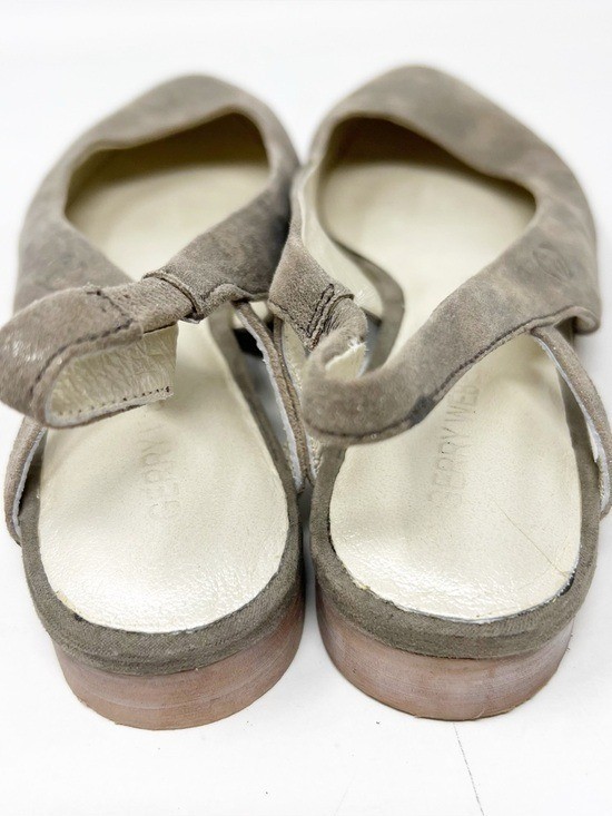 GERRY WEBER TAUPE GRAY METALLIC POINTED TOE SLINGBACK BALLET FLATS WOMENS SZ 8