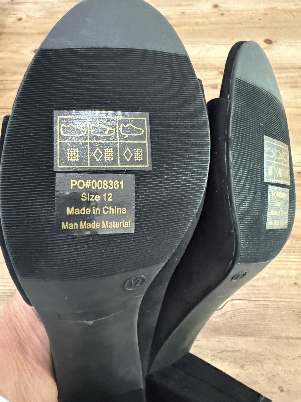 Journee Collection Allea Block Heels, Faux Black Suede, Size 12, New No Box