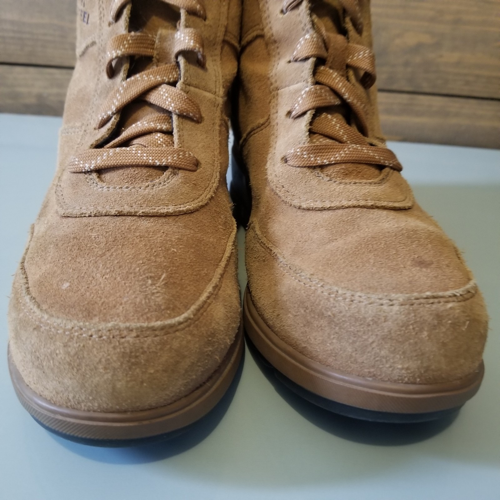 Sorel Evie Sport Wedge Heel Lace Brown Suede Booties Boots Womens Sz 8