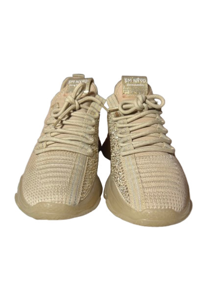 Steve Madden, Women’s SM NY90 Maxima Beige Rhinestones, Size US8M, UK6, EU38-39.