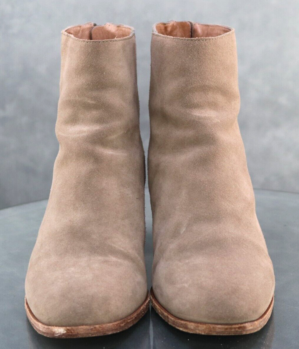 Madewell Pauline $140 Women’s Stacked Heel Booties Boots Size 9 Leather Tan