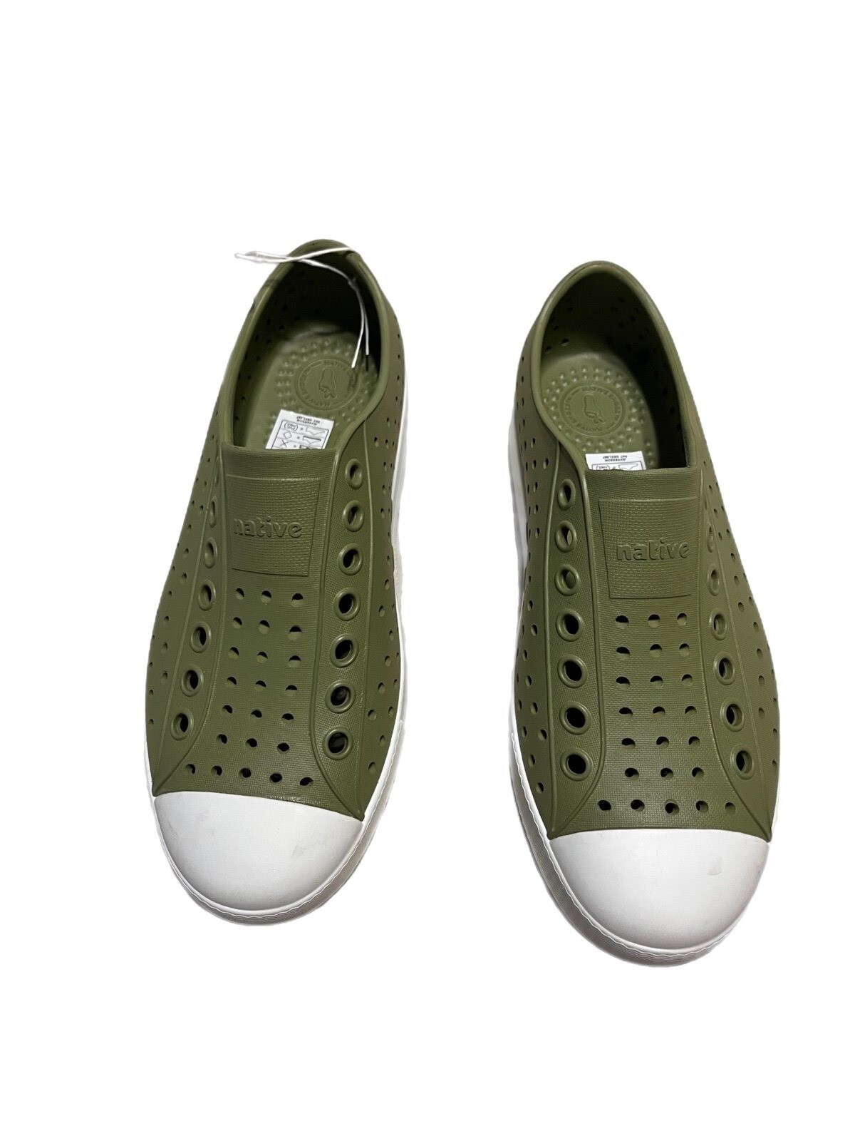 Native Jefferson Bloom Olive Green Casual Shoes Lightweight Comfy M4 /W5 NWT