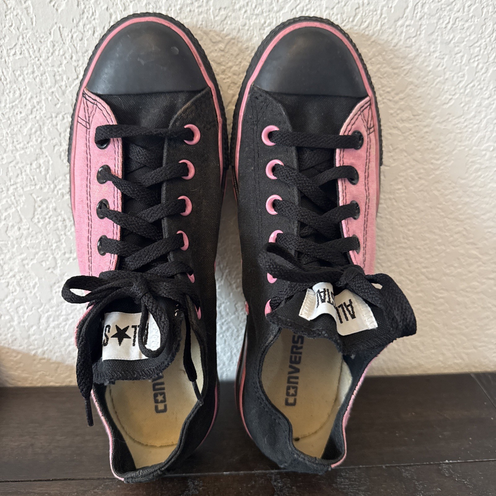 Converse All Star Unisex Black And Pink Men 7 Women 9 Special Order Crazy
