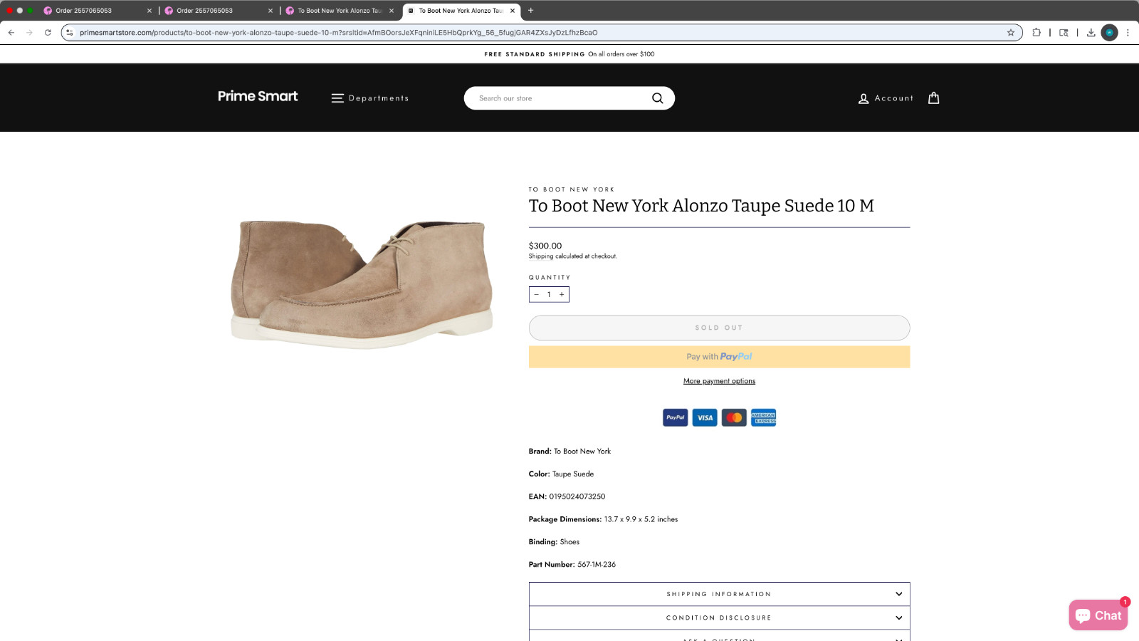 To Boot New York Alonzo Taupe Suede 10 M