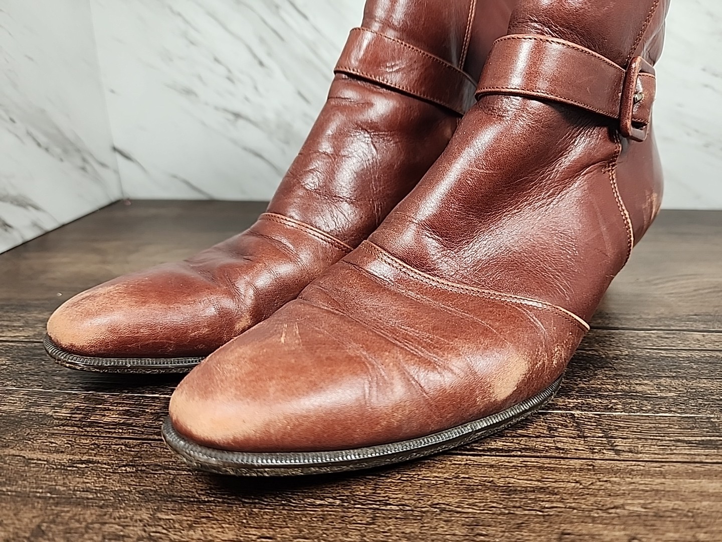 ☆LOOK☆ ~Amalfi Idle Booties in Rust With Buckle Size 8 B~ ☆FREE-SHIPPING☆