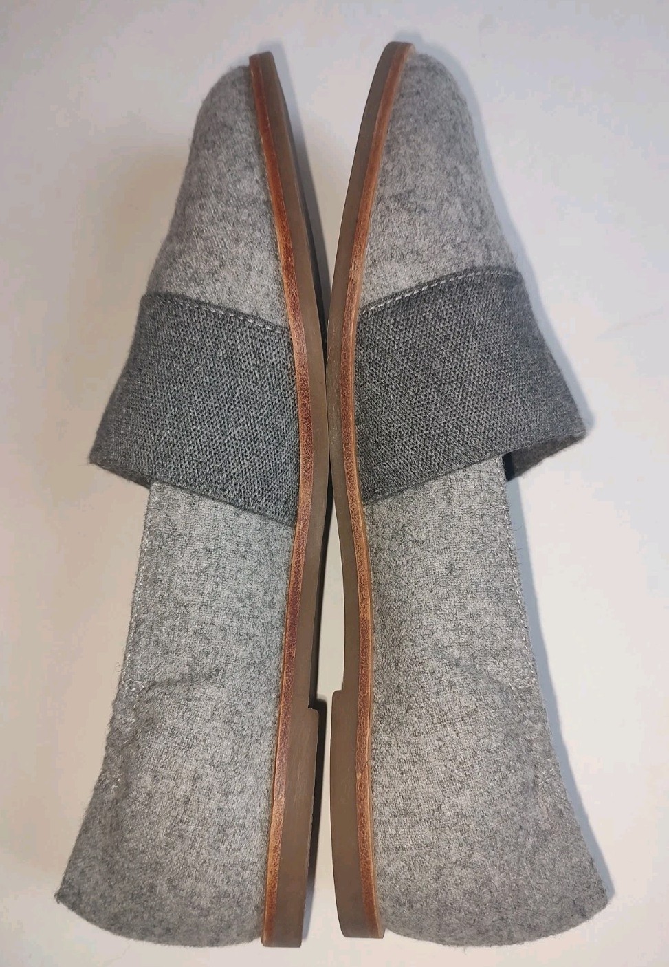 ED Ellen Degeneres Womens Karlin Grey Felted Wool Flats Shoes Slip On Shoes 8.5