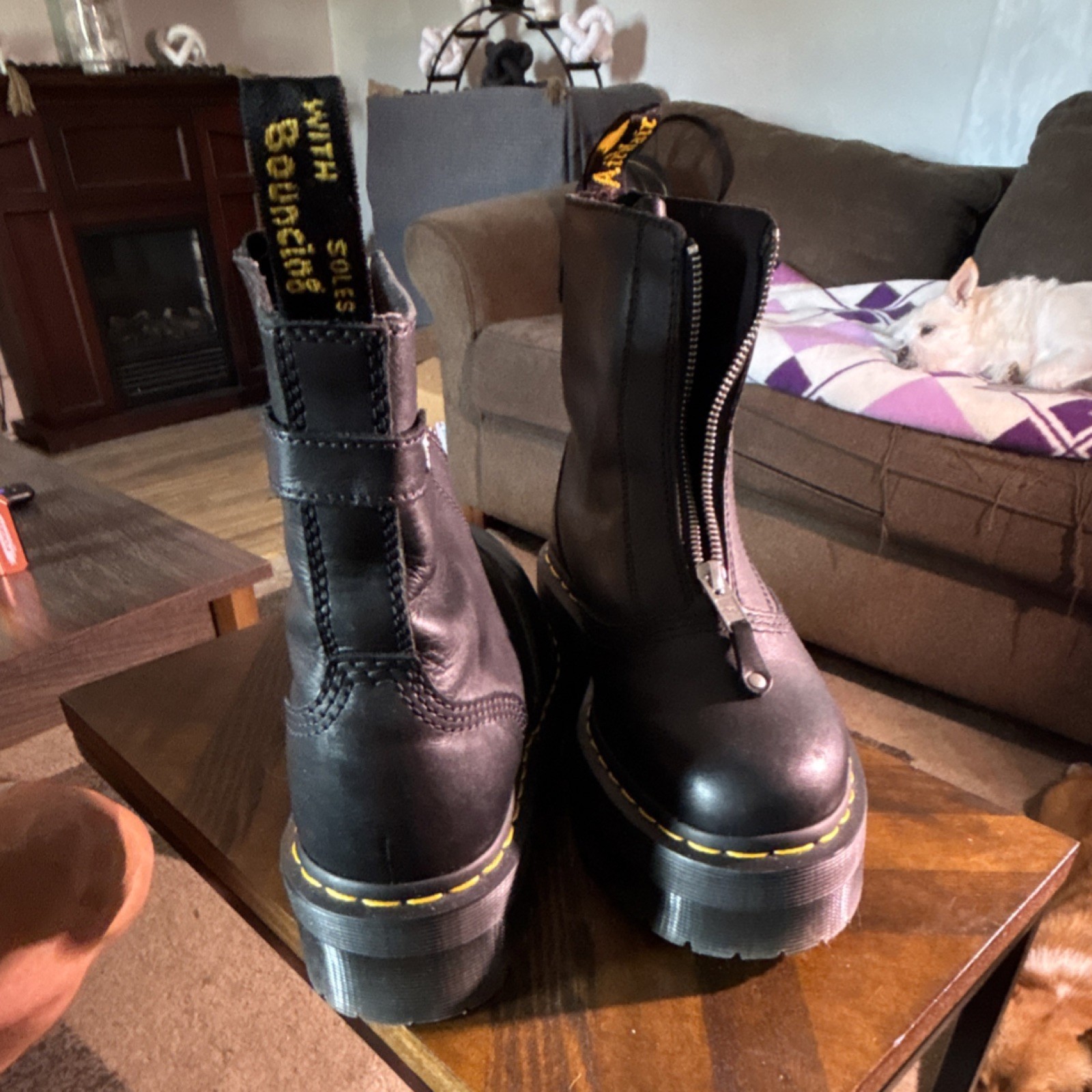 Dr. Martens Jetta Women’s Black Leather Zip Platform Ankle Boots US 9 EU 41
