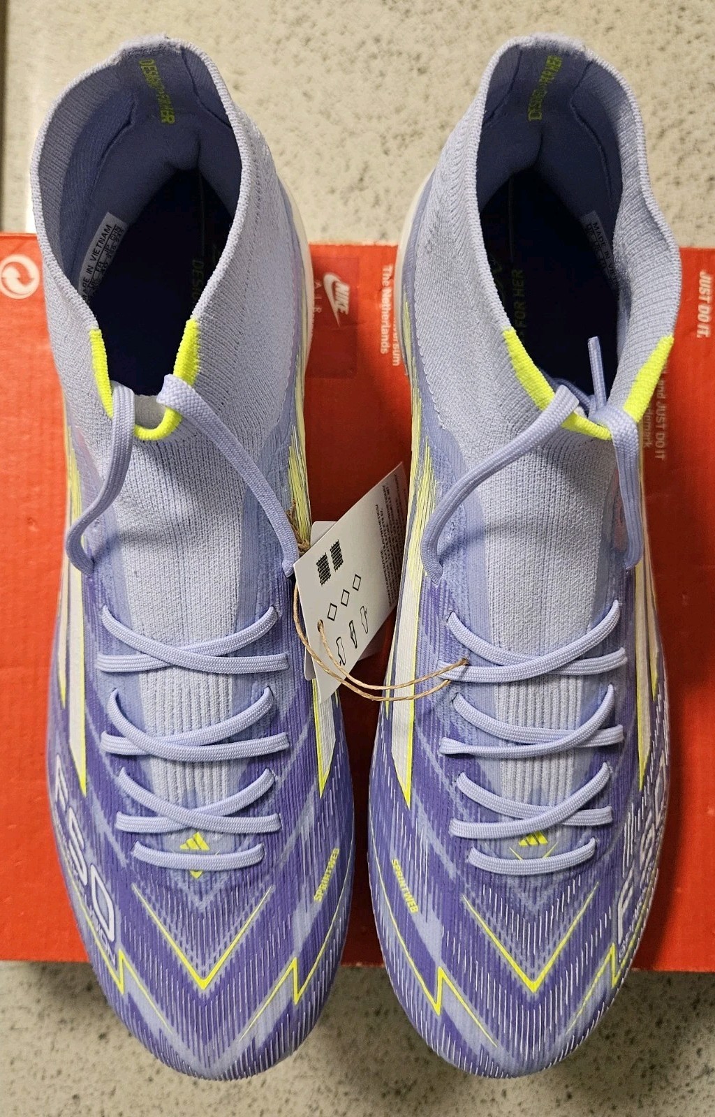 $260 Adidas F50 Sparkfusion Elite Mid FG Soccer Cleats Violet Women’s 8 / Mens 7
